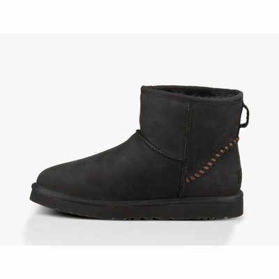 Botas UGG Classic Mini Deco Homem Pretas | PT-WDXKT